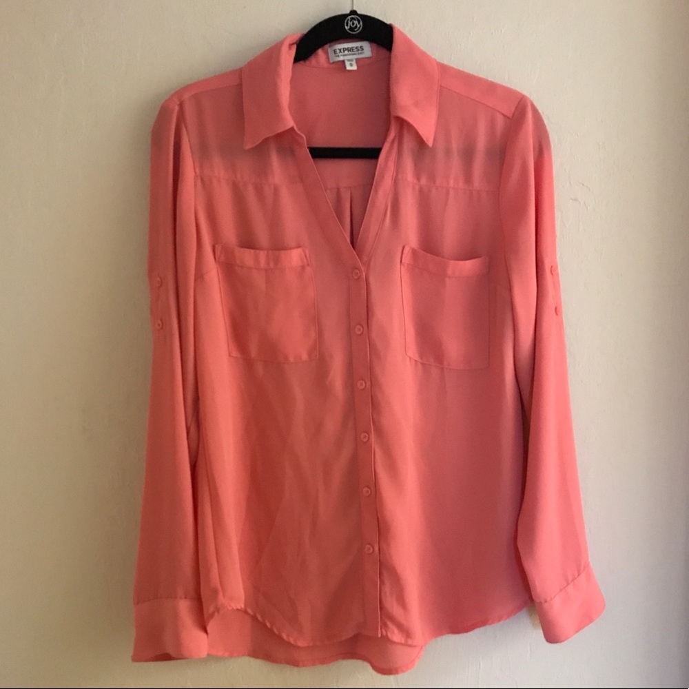 Express Coral Portofino Button Down